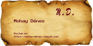 Mohay Dénes névjegykártya
