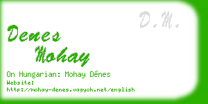 denes mohay business card