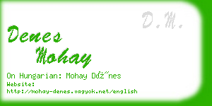 denes mohay business card